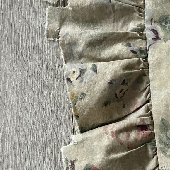 Vintage Ralph Lauren Francesca Queen Flat Sheet Set of 2 Ruffle Sham Tan Floral - Picture 13 of 16